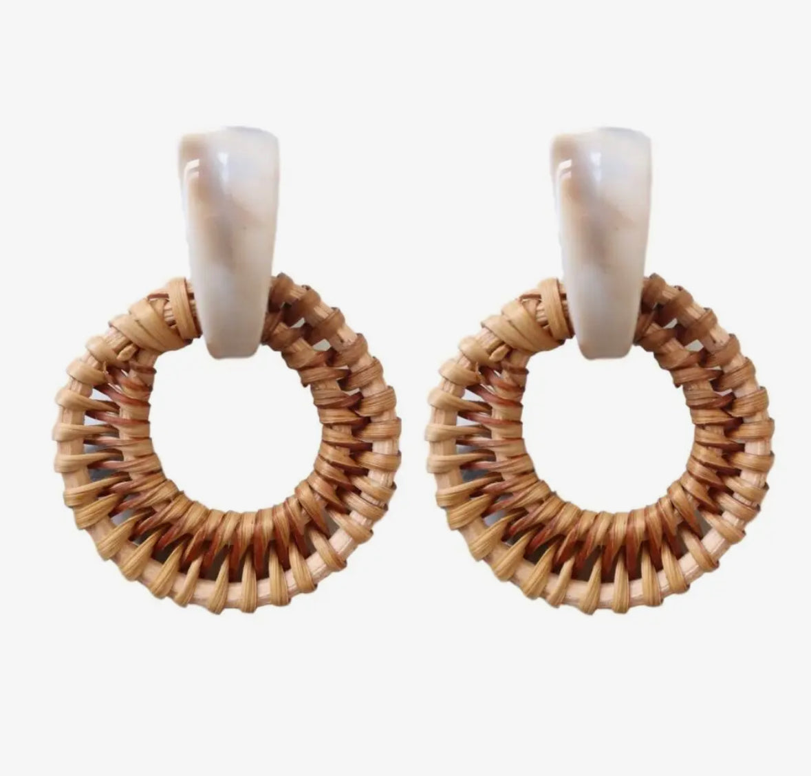 Brown Woven Hoops