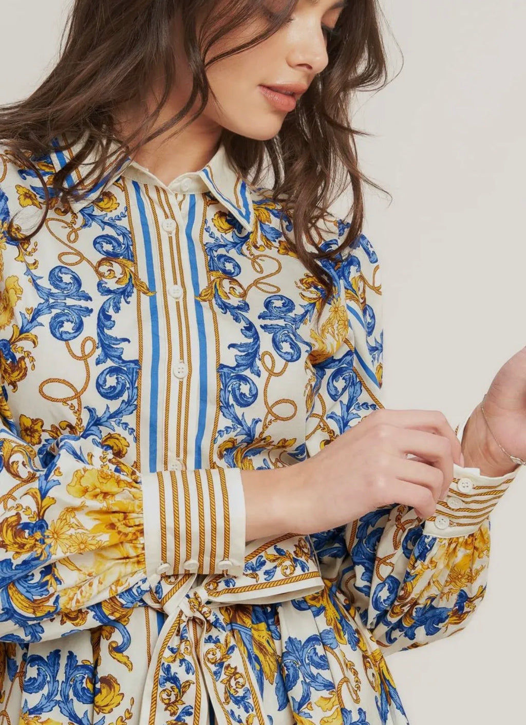 Printed Collar Dress