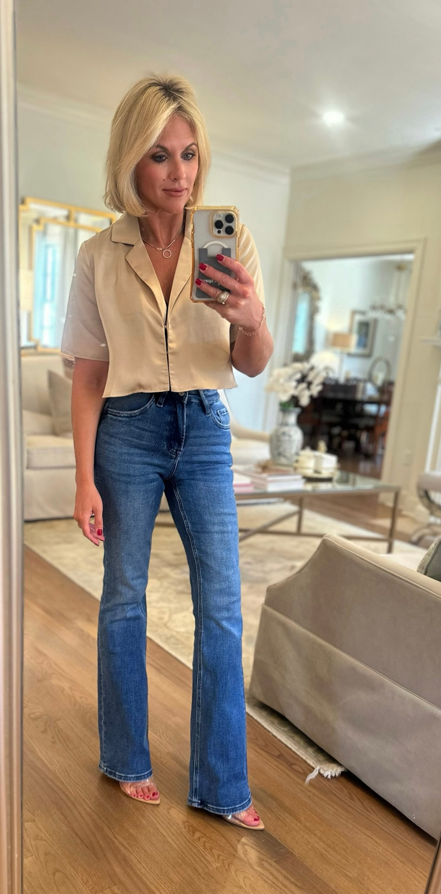 High-Rise Bootcut Jeans