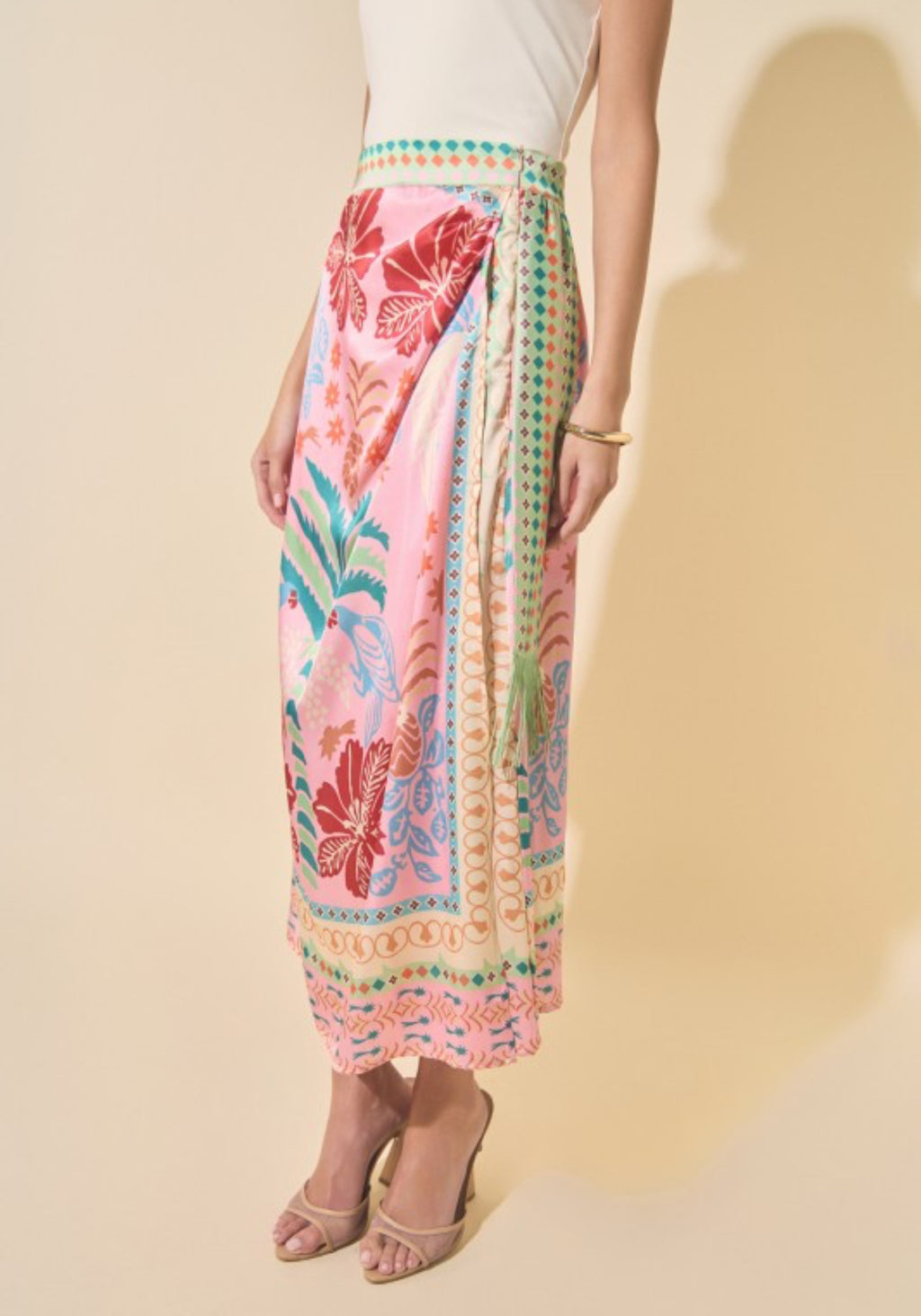 Tropical Silk Maxi Skirt