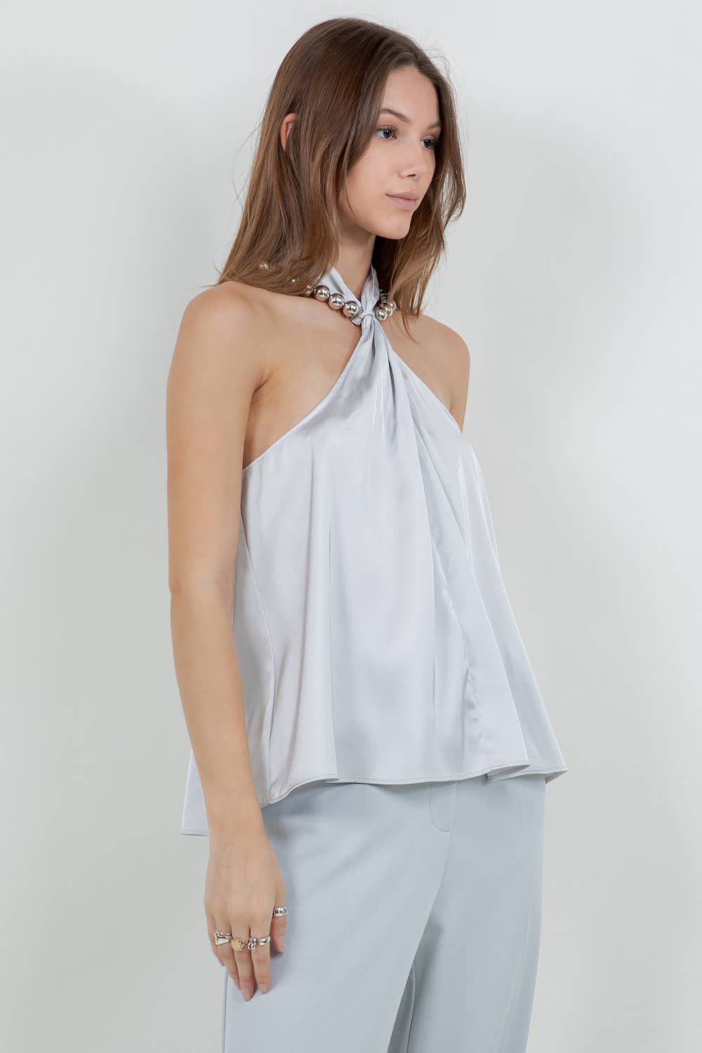 Satin Halter Neck Top