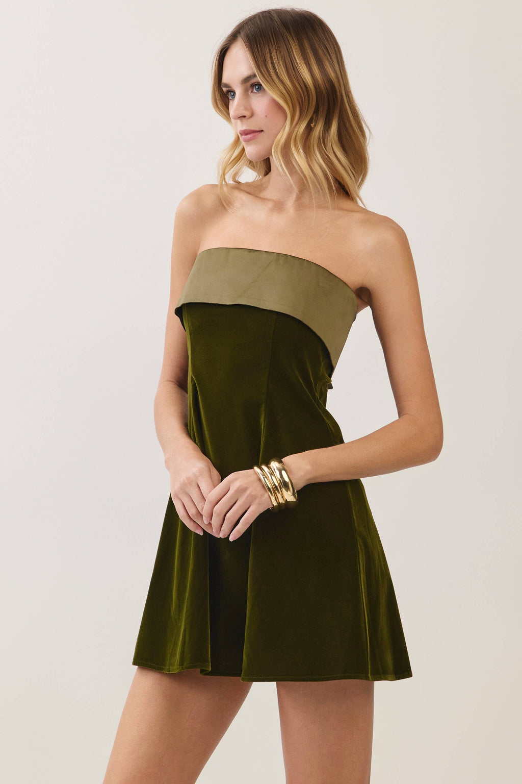Strapless Velvet Dress