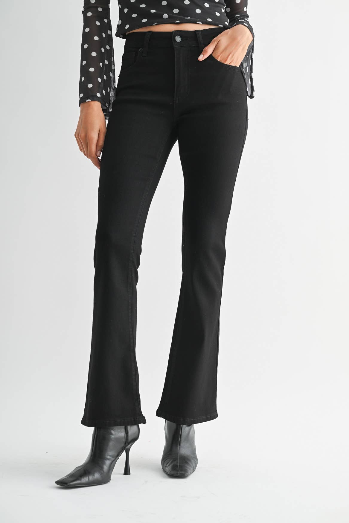 Mid Rise Bootcut Black Pants