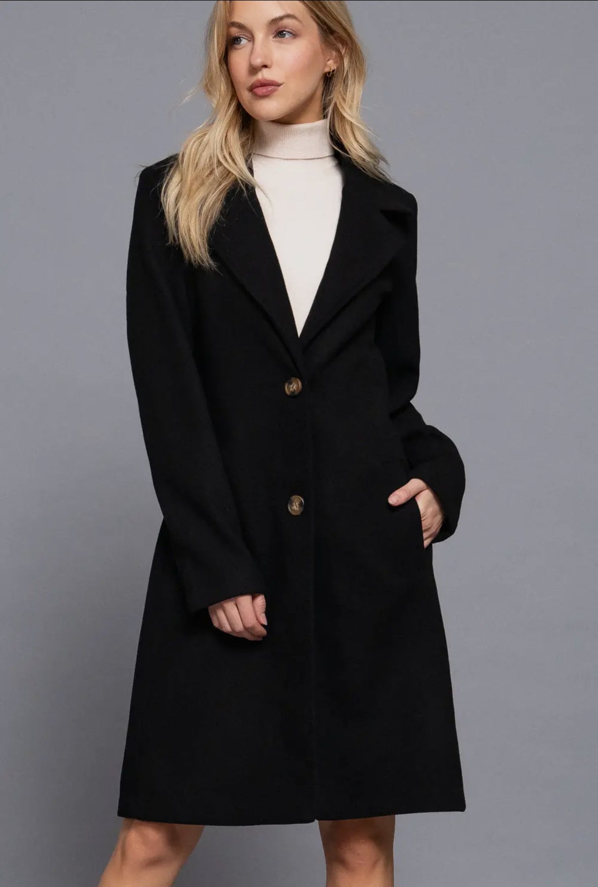 Black pea classic coat