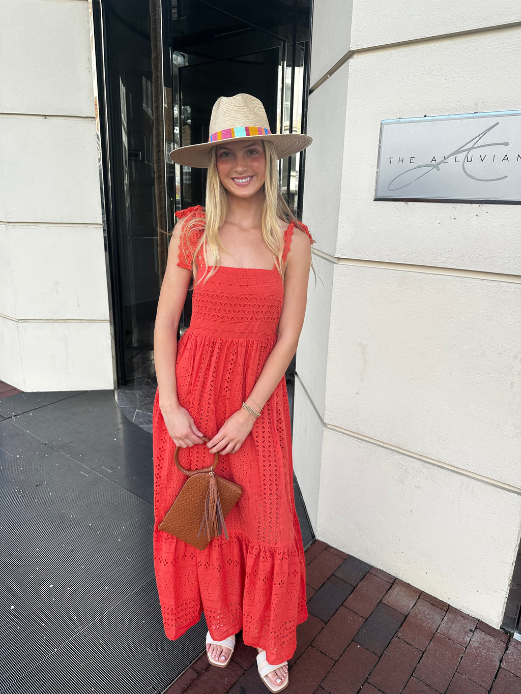 Tomato Red Eyelet Maxi