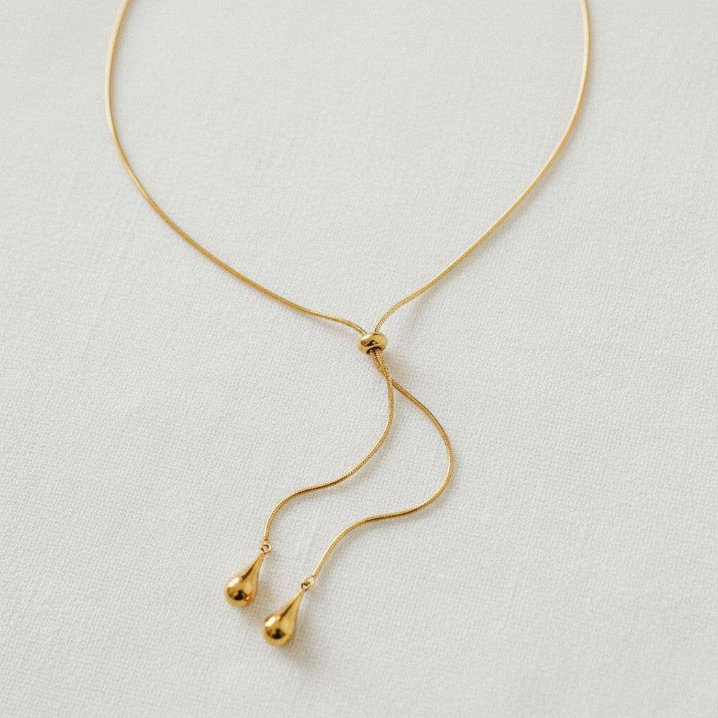 Geometric Long Necklace with Stainless Steel