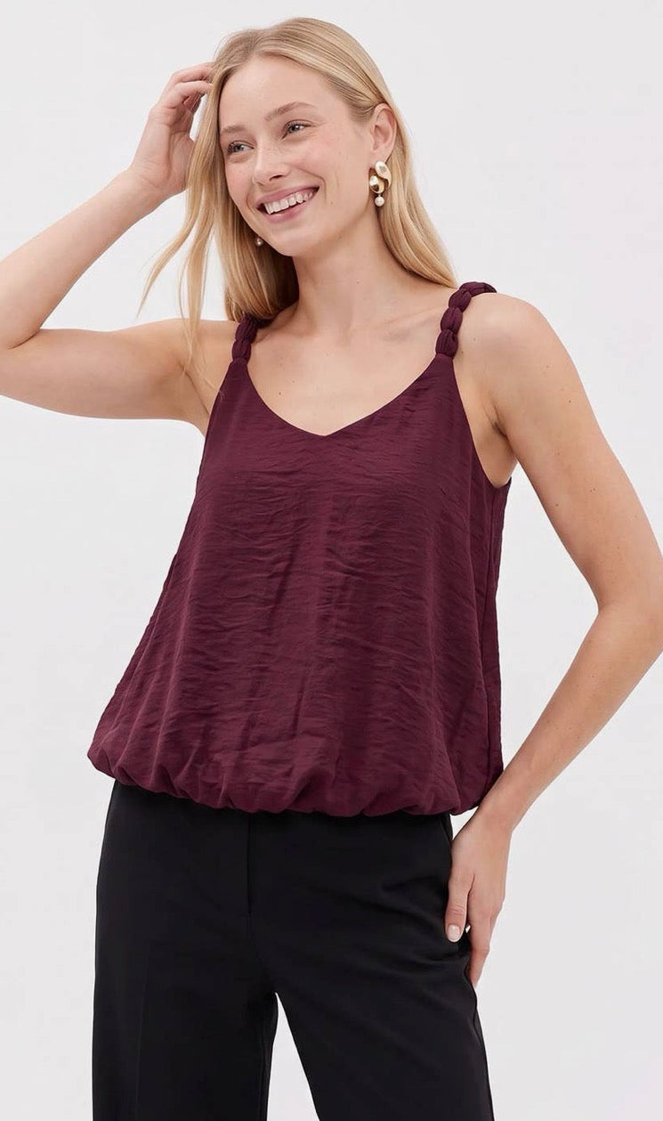 Maroon Braided Bubble Tank
