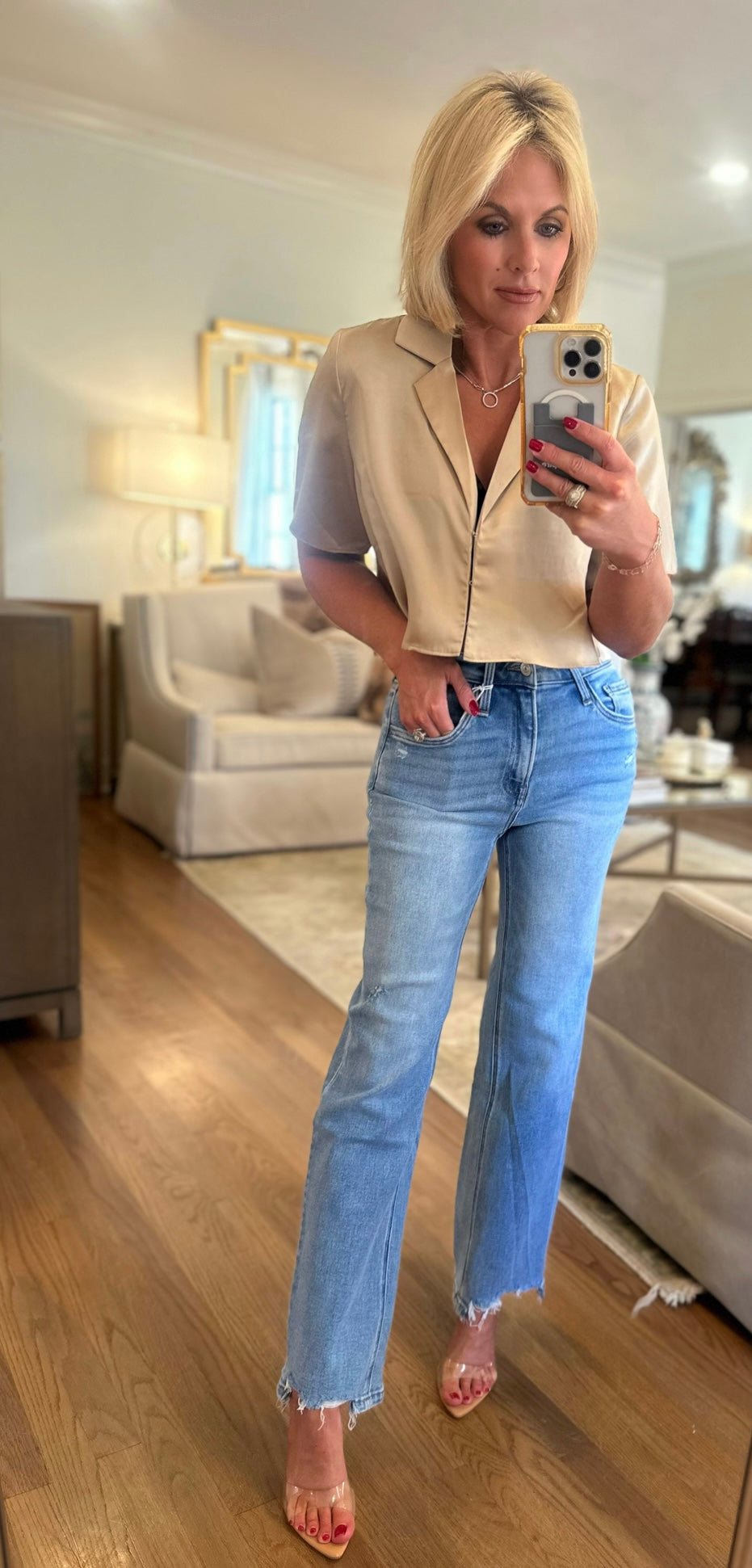 Light Wash High-Rise Jeans