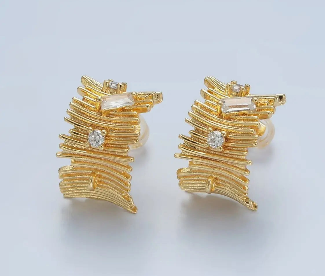 Gold and CZ Hoops