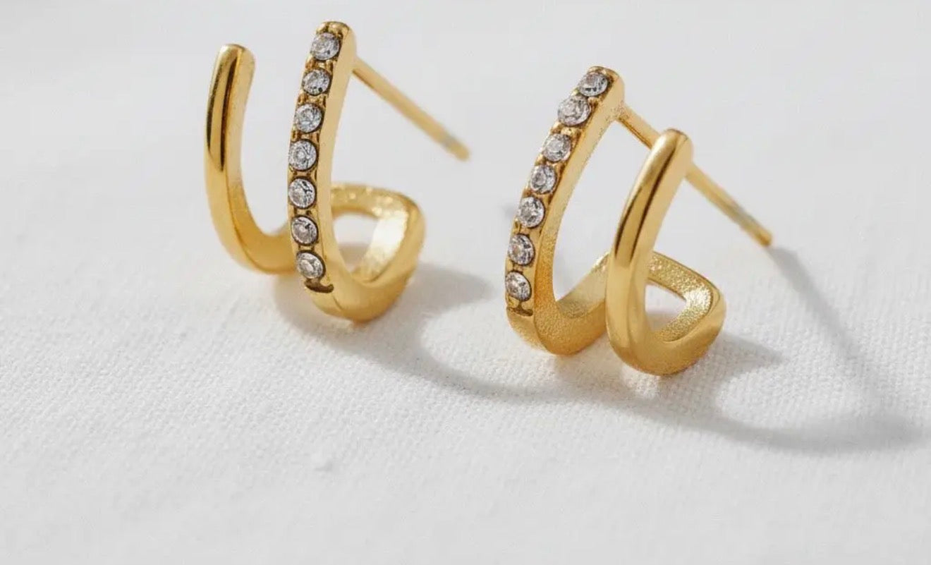 Diamond hoop studs