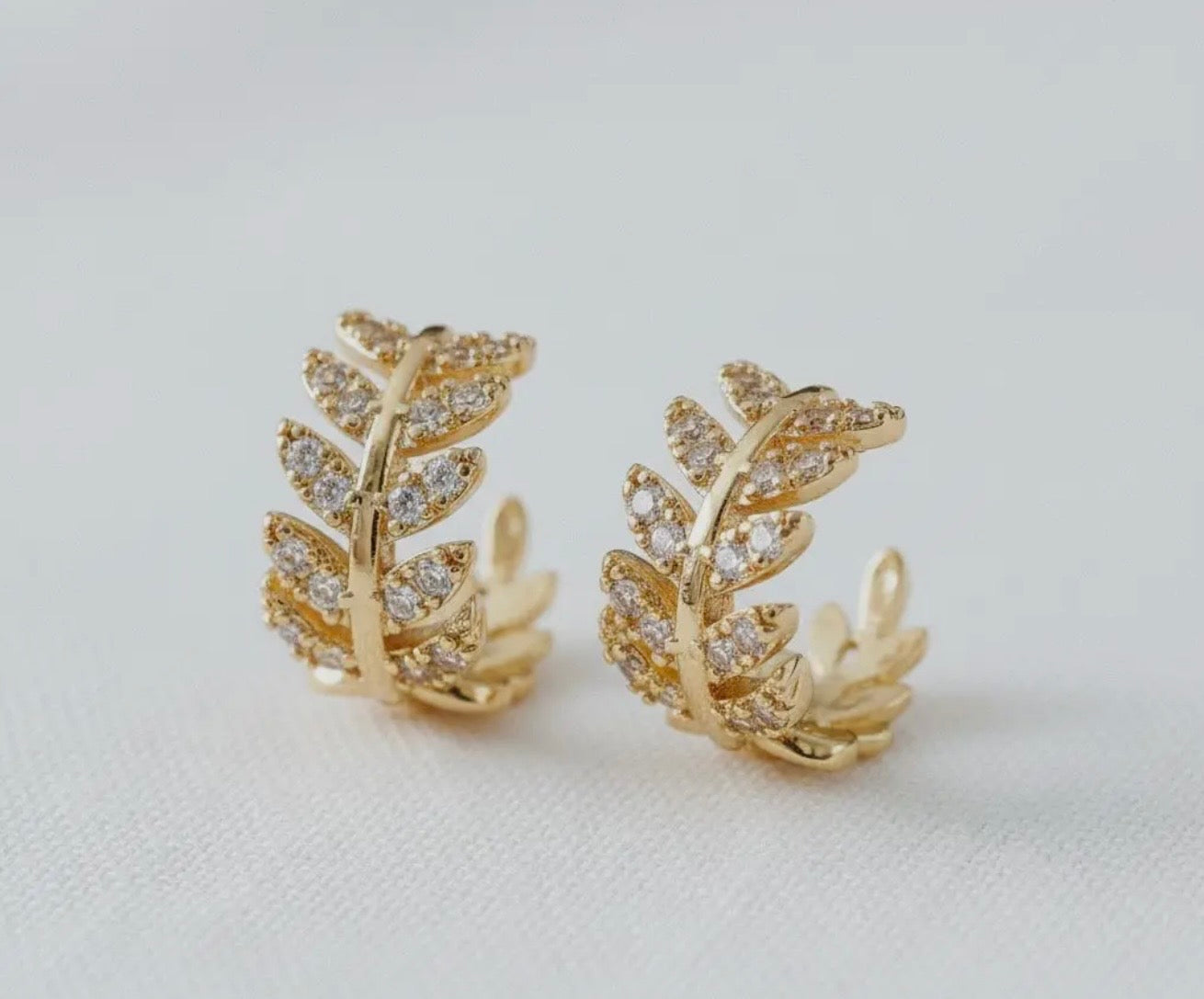 Gold Leaf CZ studs