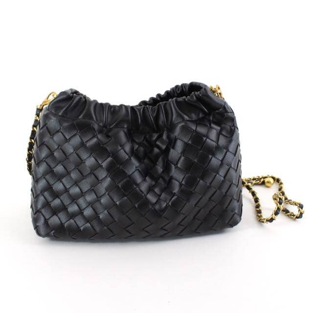 Small Woven Crossby Bag w/Chain Strap