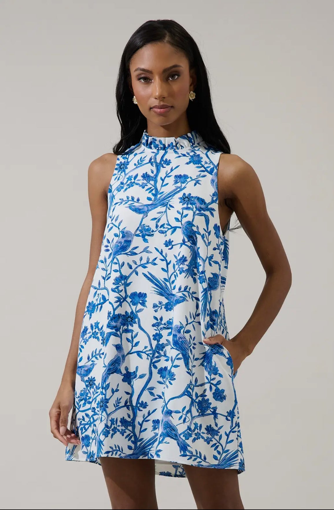 Blue print dress