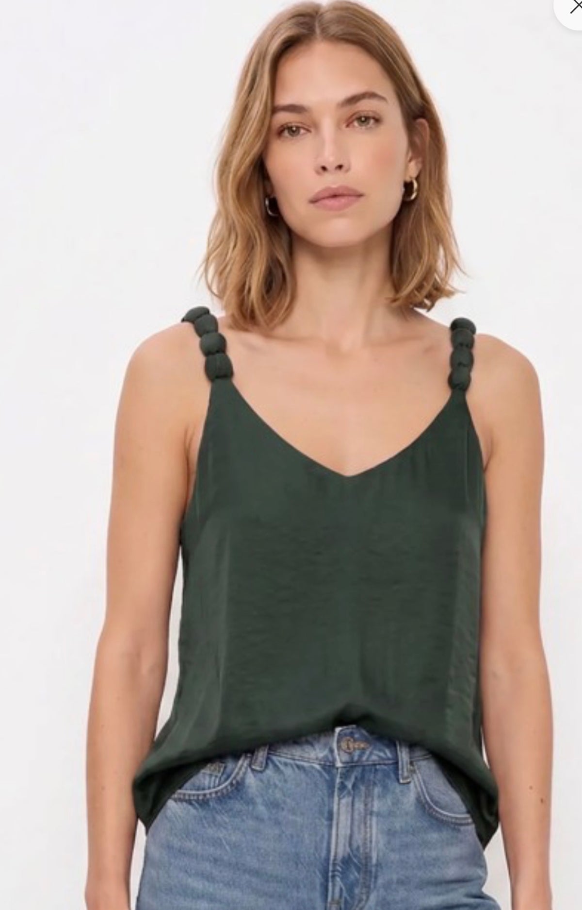 Green Braided Bubble Tank