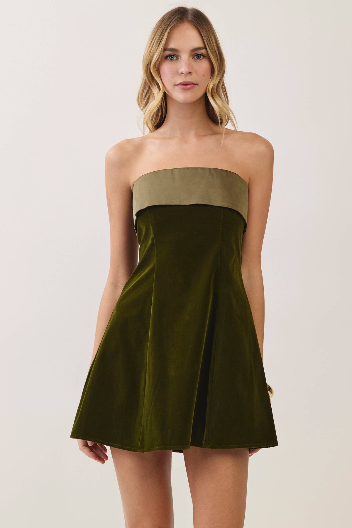 Strapless Velvet Dress