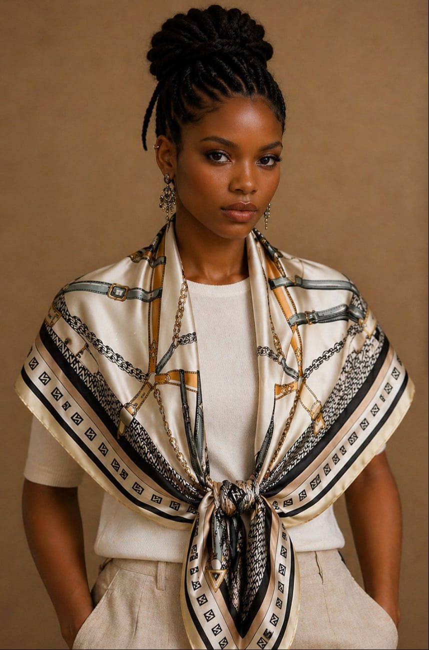 Harness Star Print Square Scarf