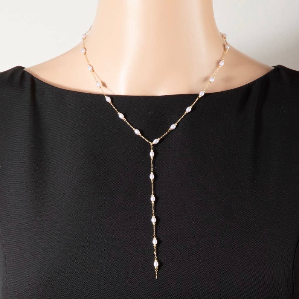 Pearl Station Lariat Y-Necklace