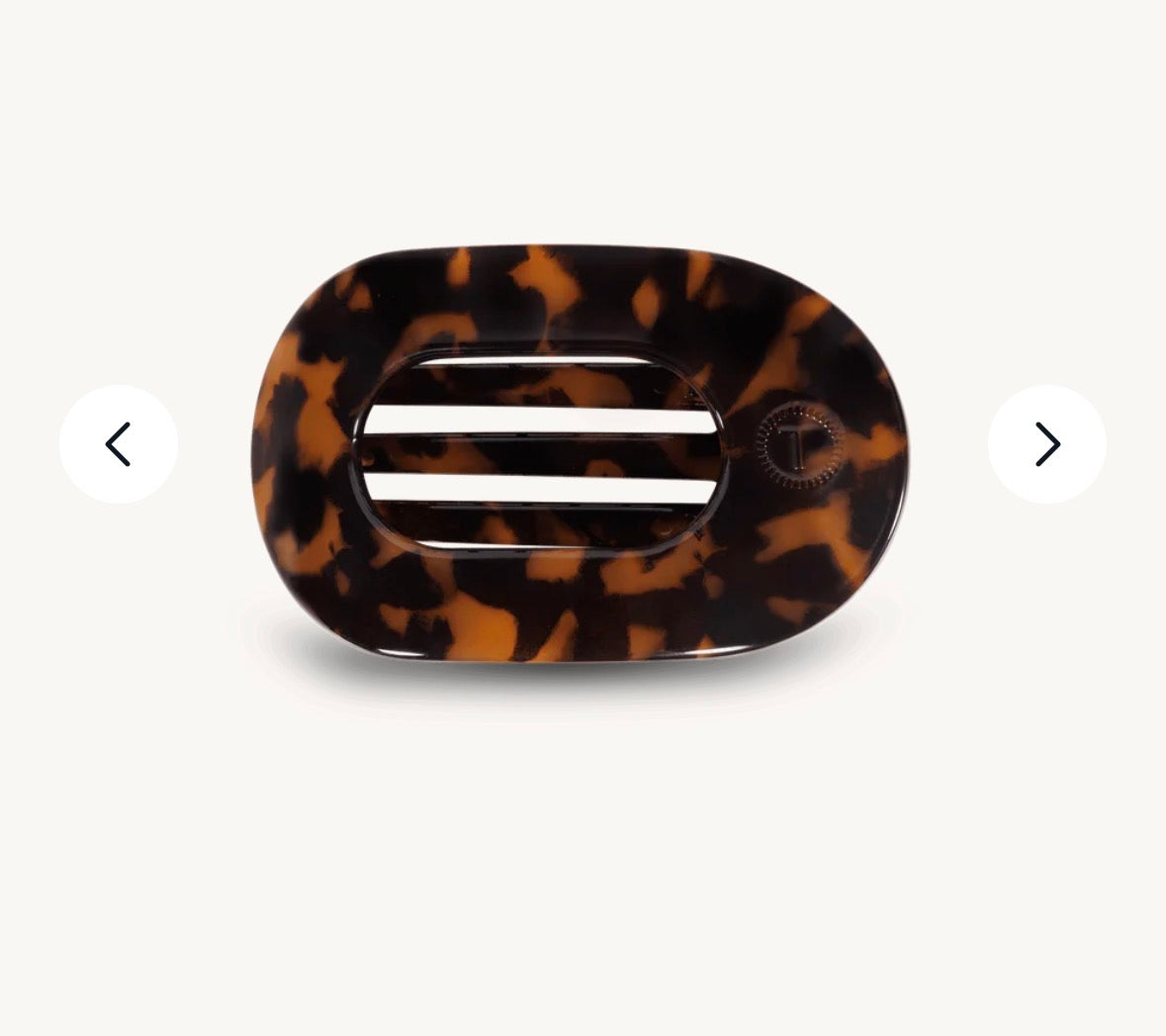 Teleties Round Classic TORTOISE flat hair clip
