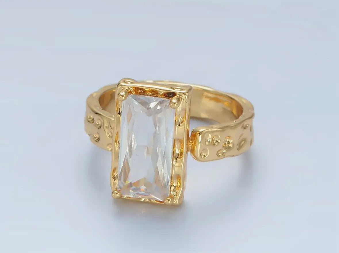 Diamond emerald cut ring