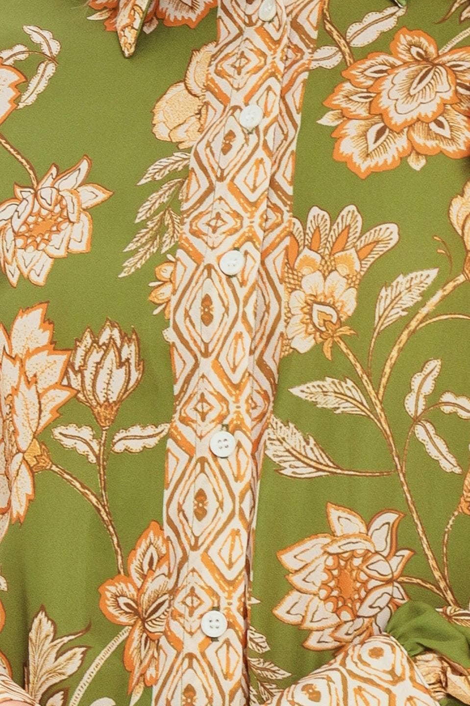 Olive Green Floral Top