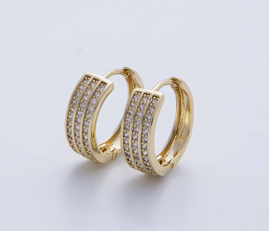 Diamond small hoops