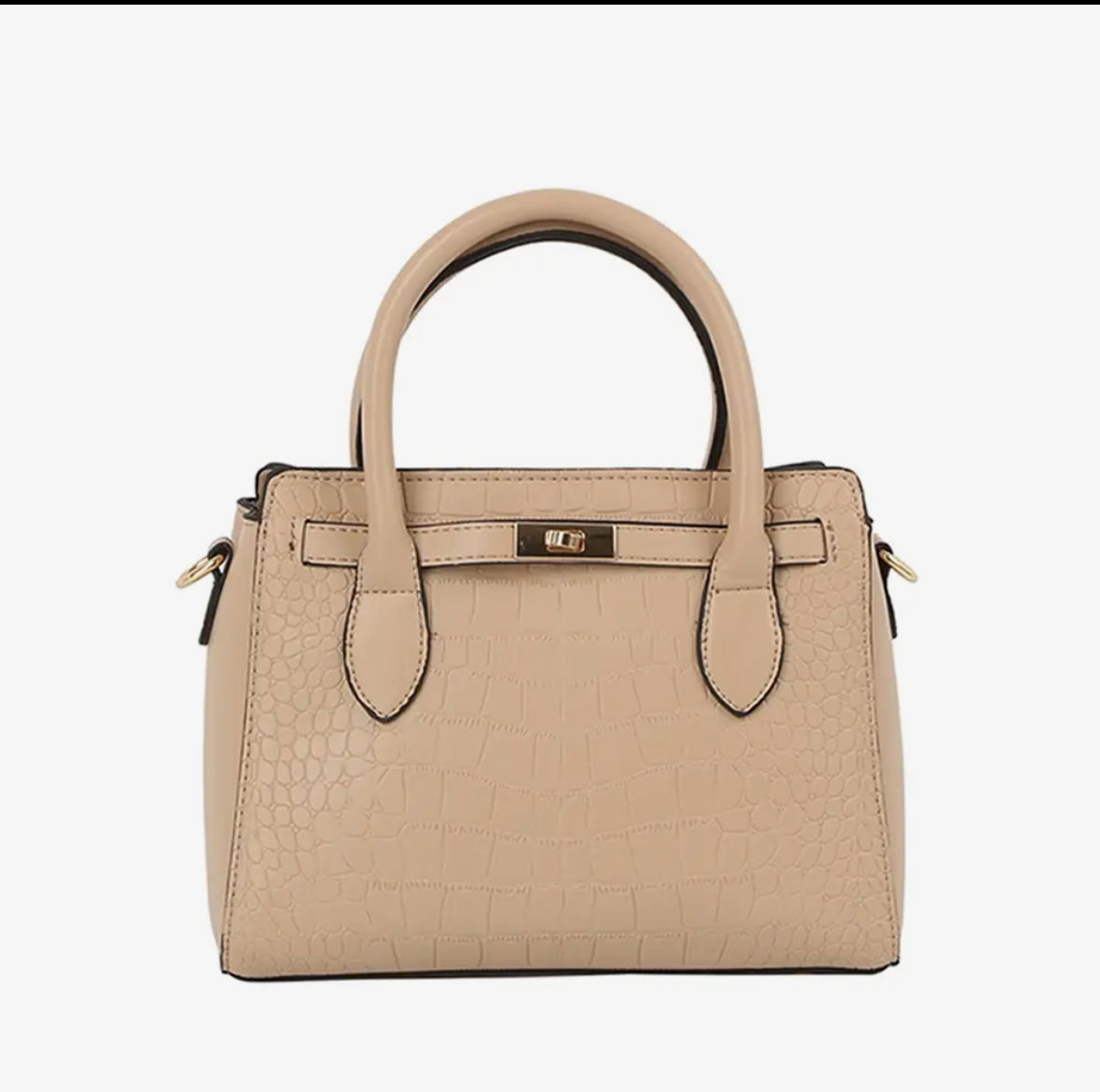 Tan Embossed Crocodile Purse