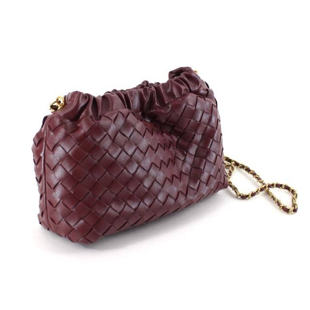 Small Woven Crossby Bag w/Chain Strap