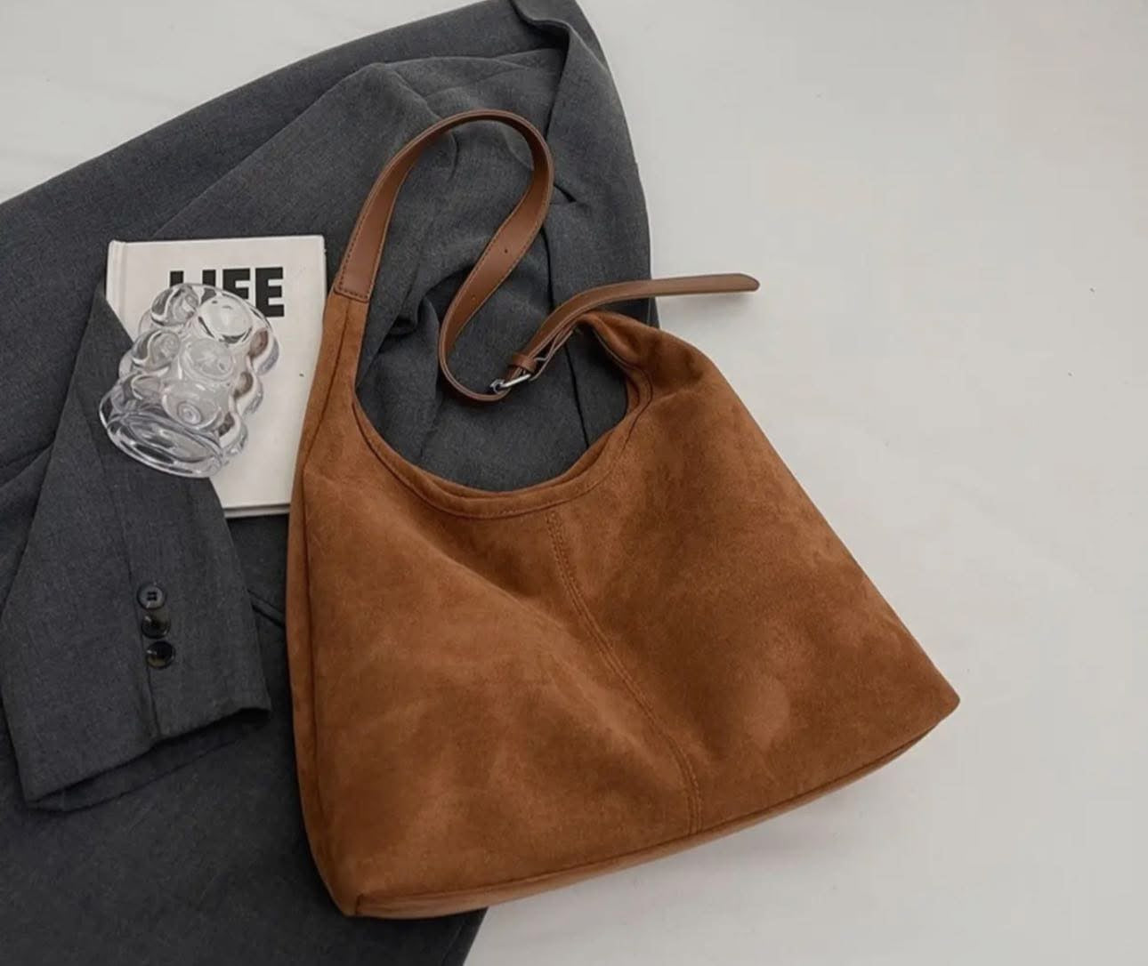 Suede Adjustable Purse