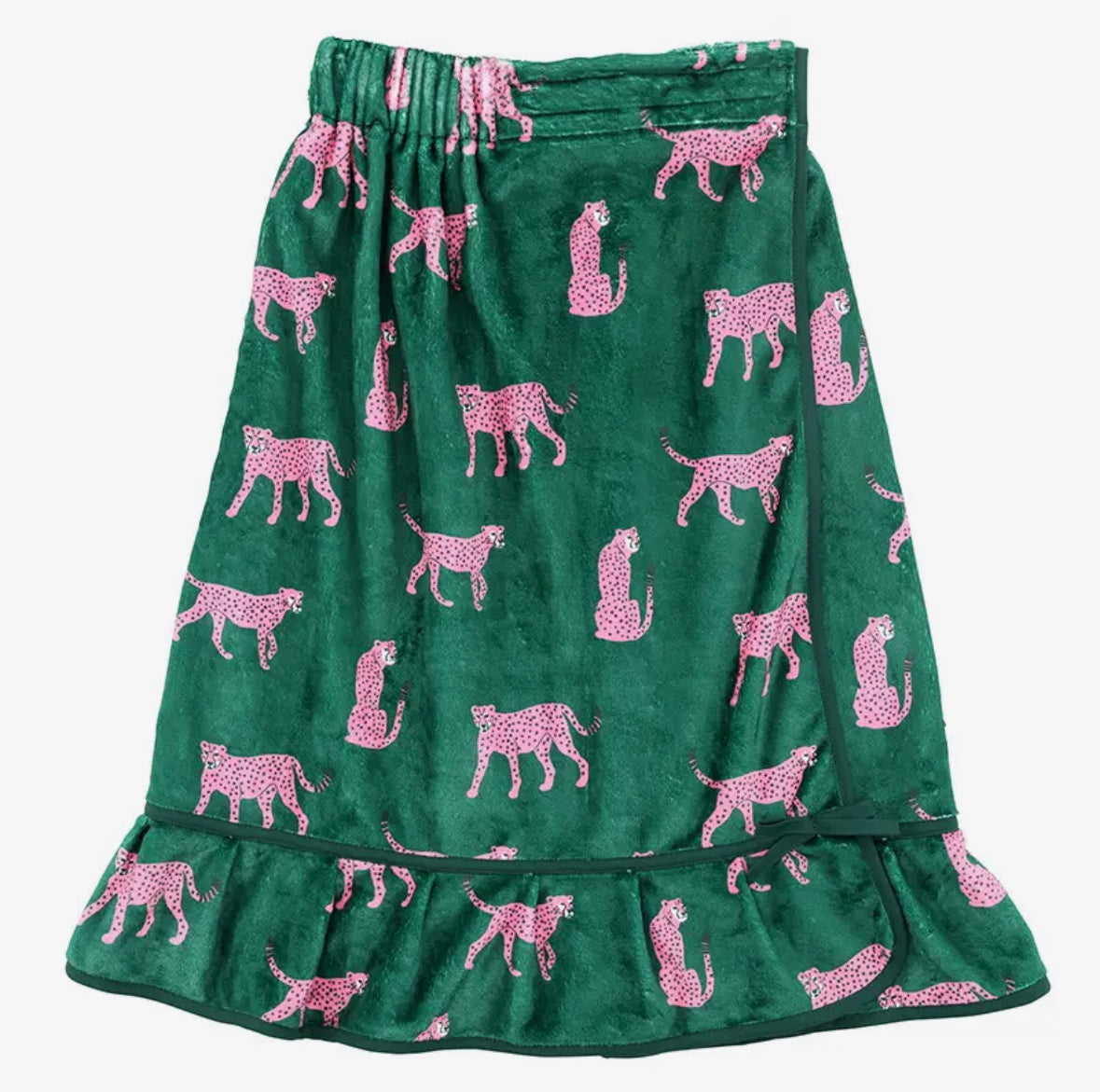 Green/Pink Leopard Towel Wrap