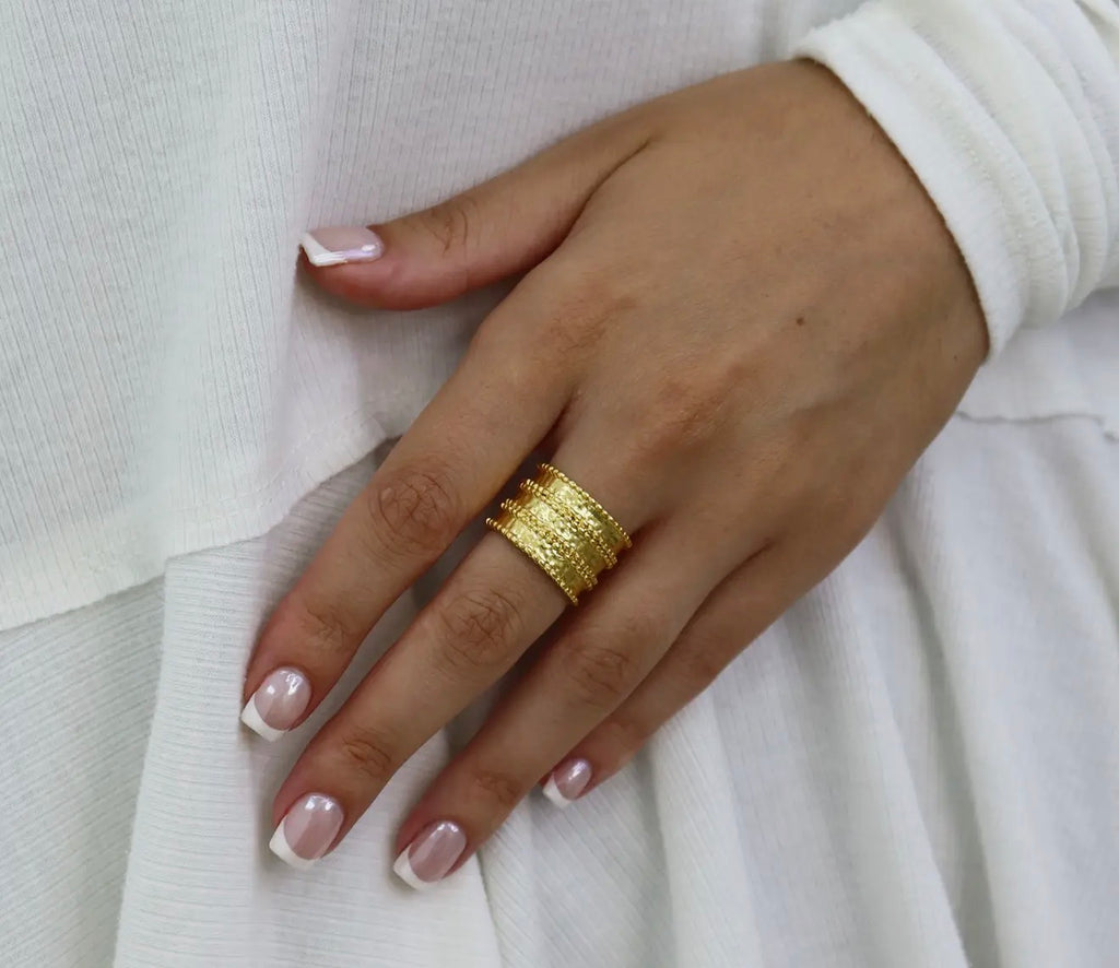 Gold dotted ring