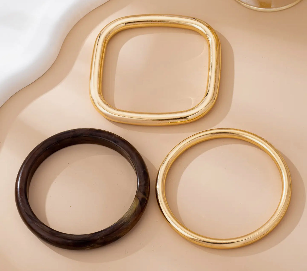 Gold and Tortoise Bangle Set