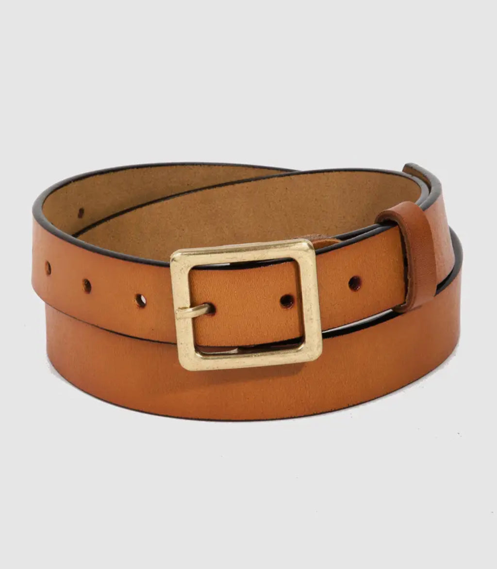 Leather Square Buckle Belt