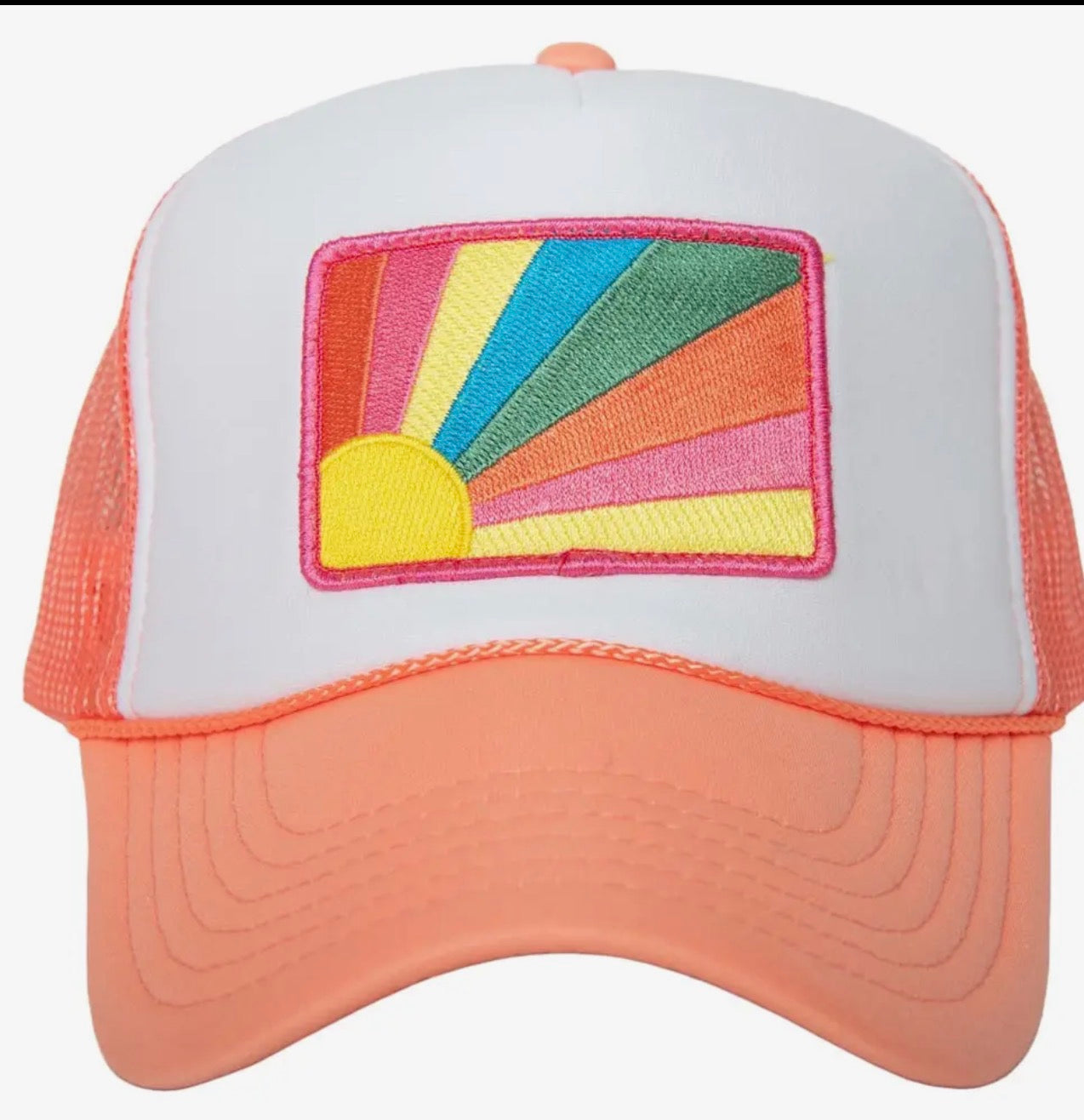Peach colored trucker hat