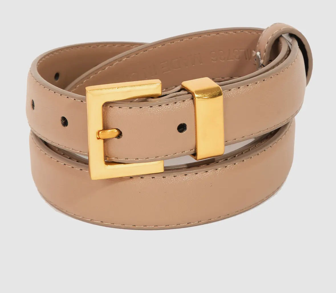 Taupe Gold Square Belt