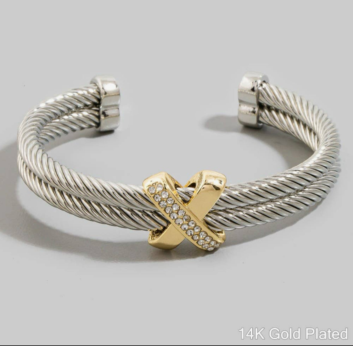 Silver Layered Rope Cuff