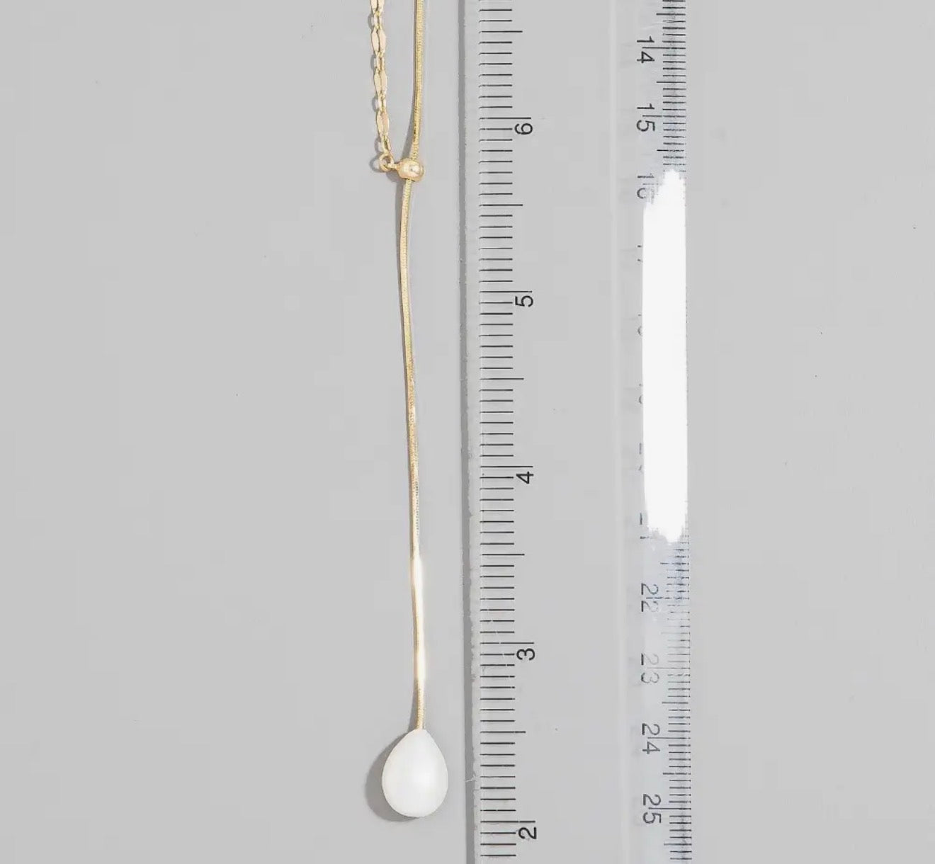 Pearl lariat drop necklace
