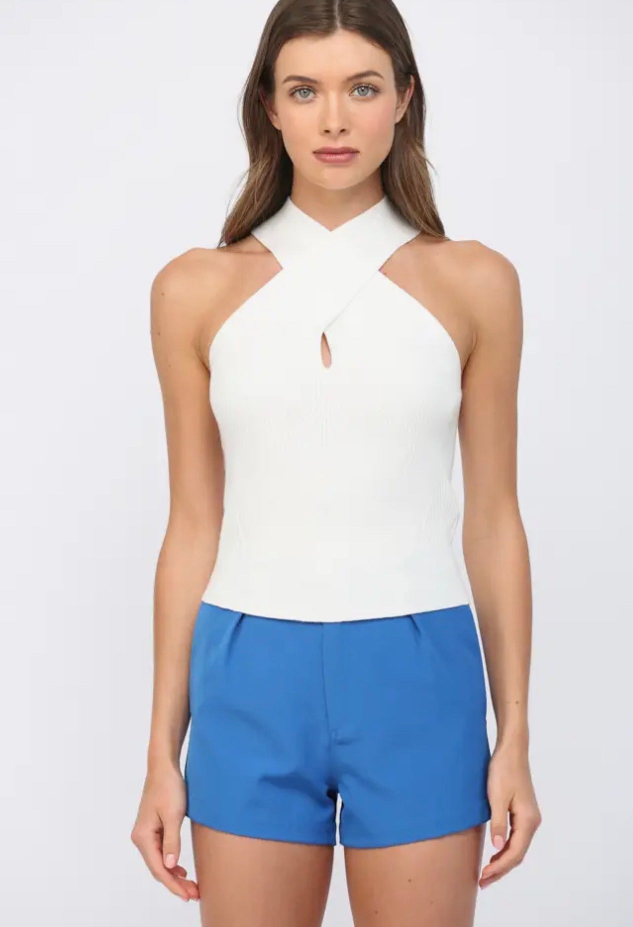 Cross over white top