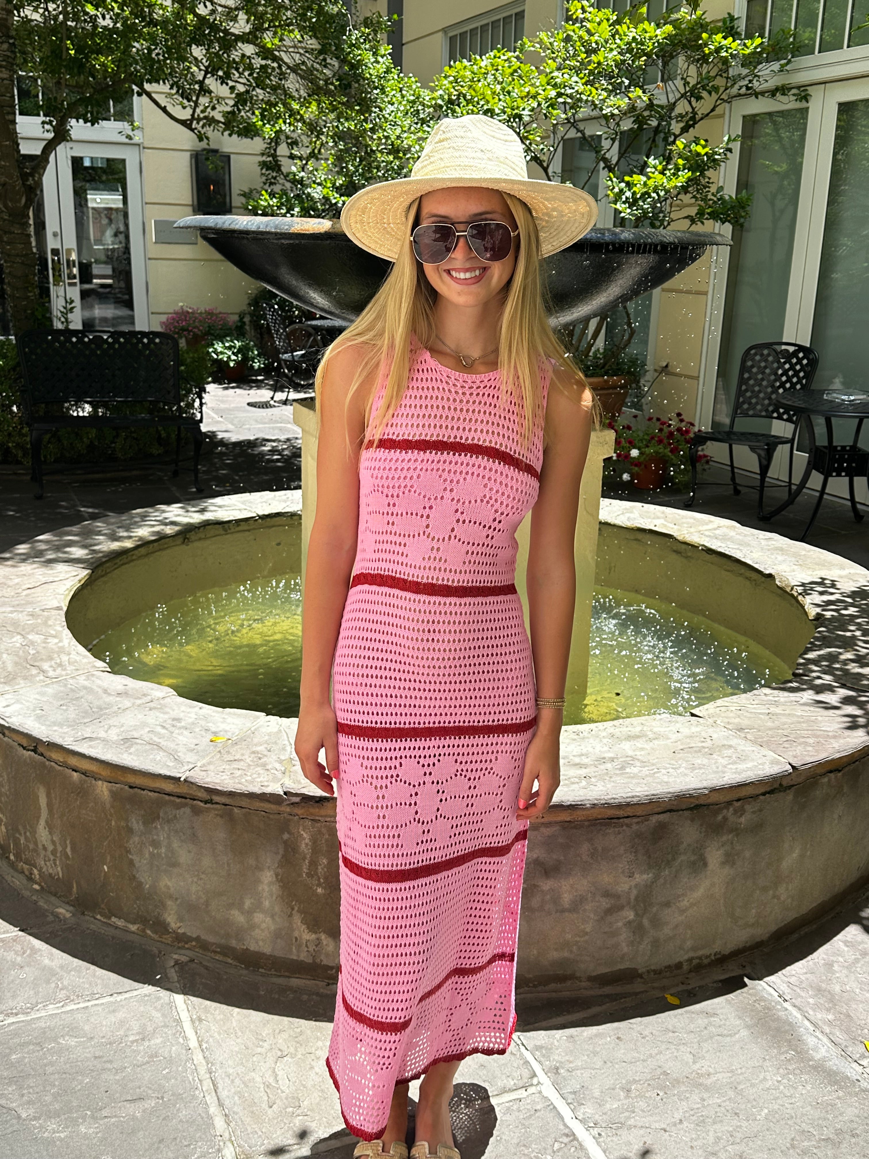 Pink/Red Knit Coverup