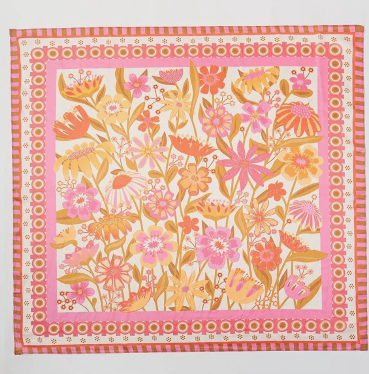 Pink floral scarf