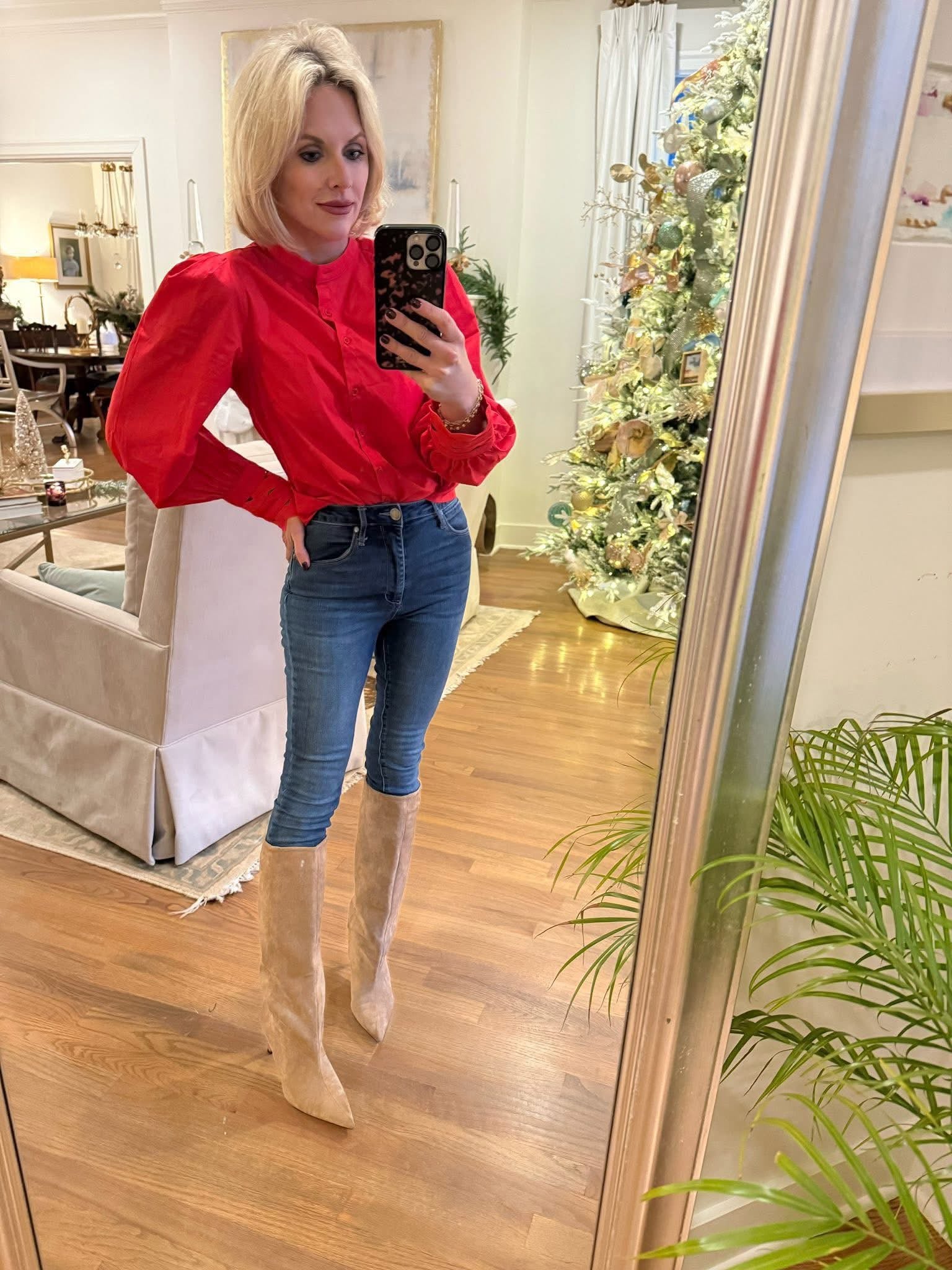 Red Button Down Shirt