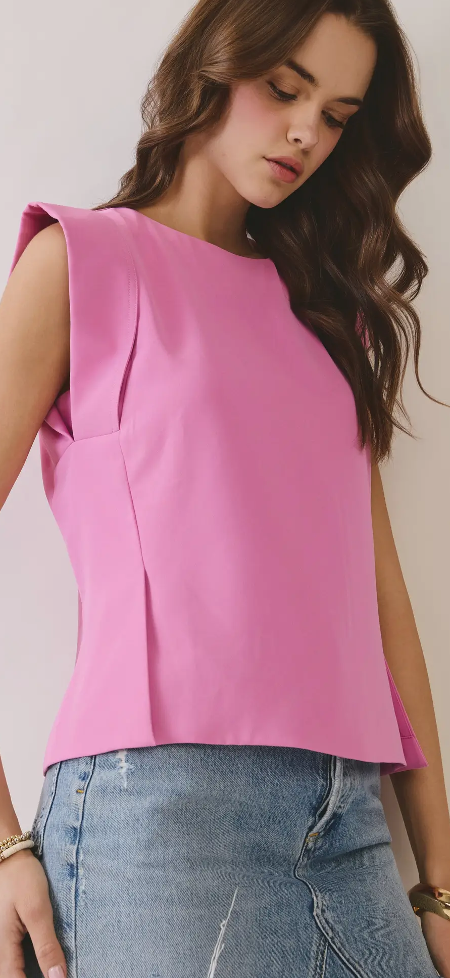 Baby pink structured top