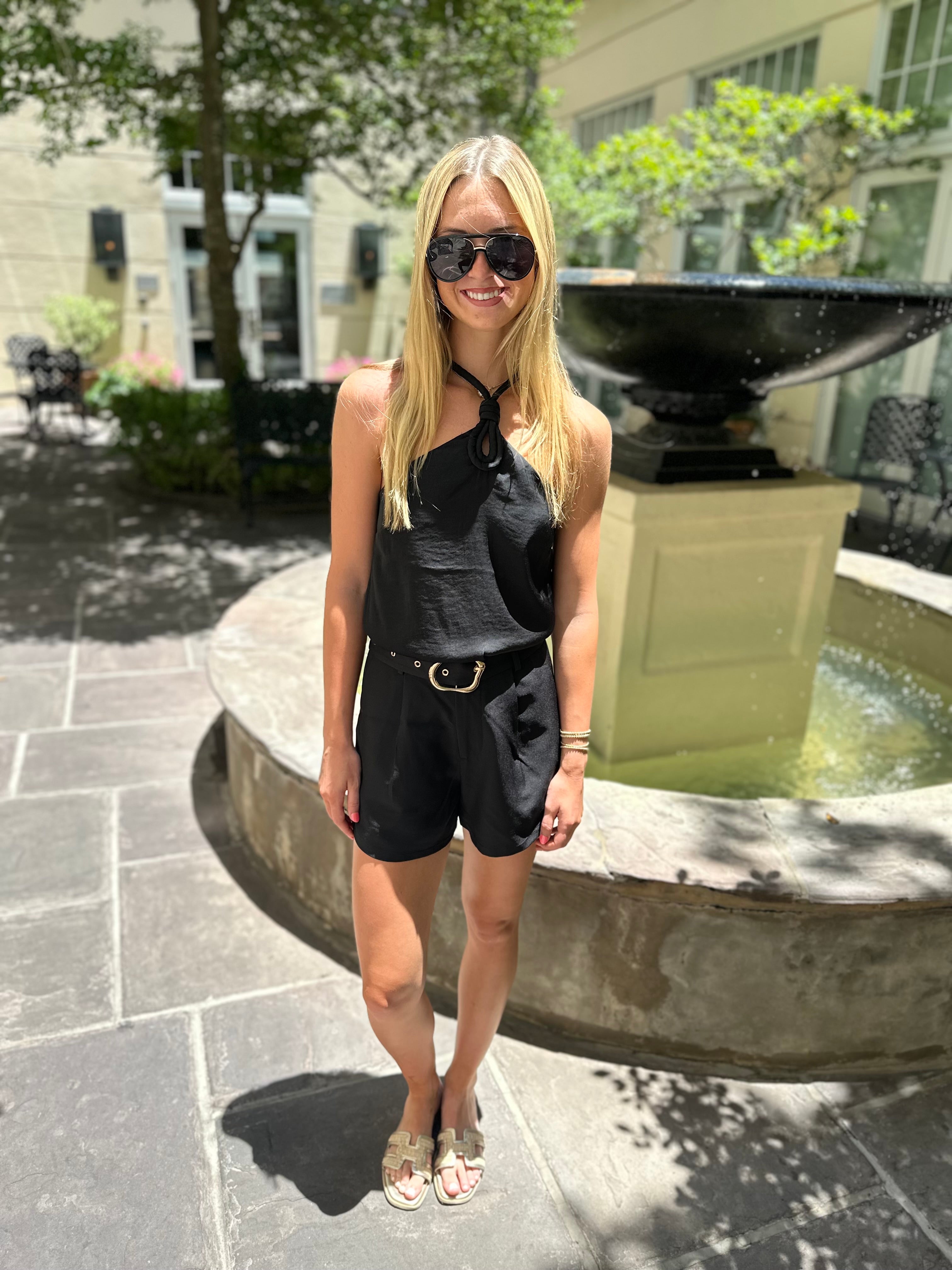 Black Belted Shorts