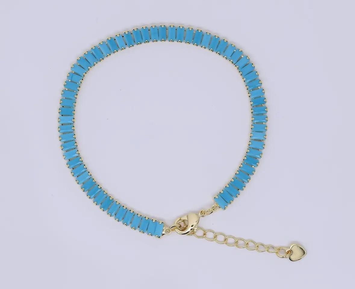 Turquoise Tennis Chain Bracelet