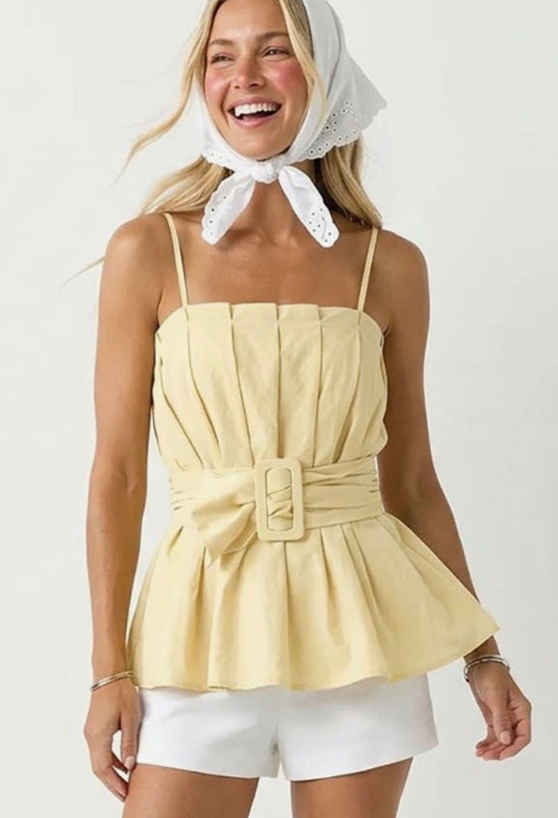 Yellow belted top
