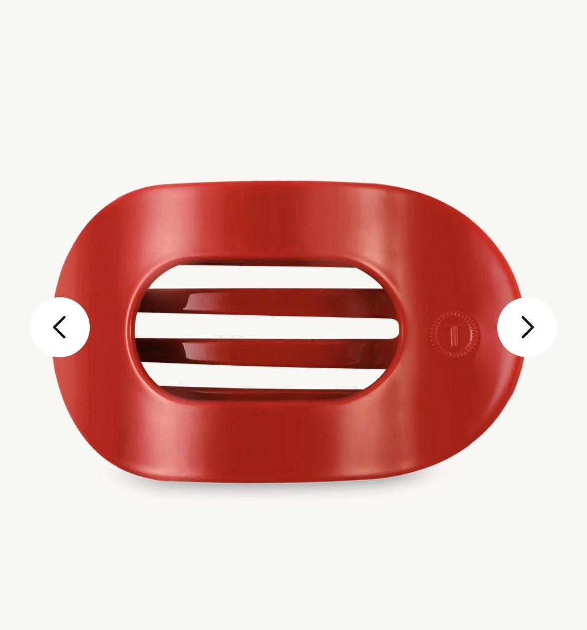 Teleties Round RED flat hair clip