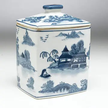 Willow Chinoiserie Square Jar