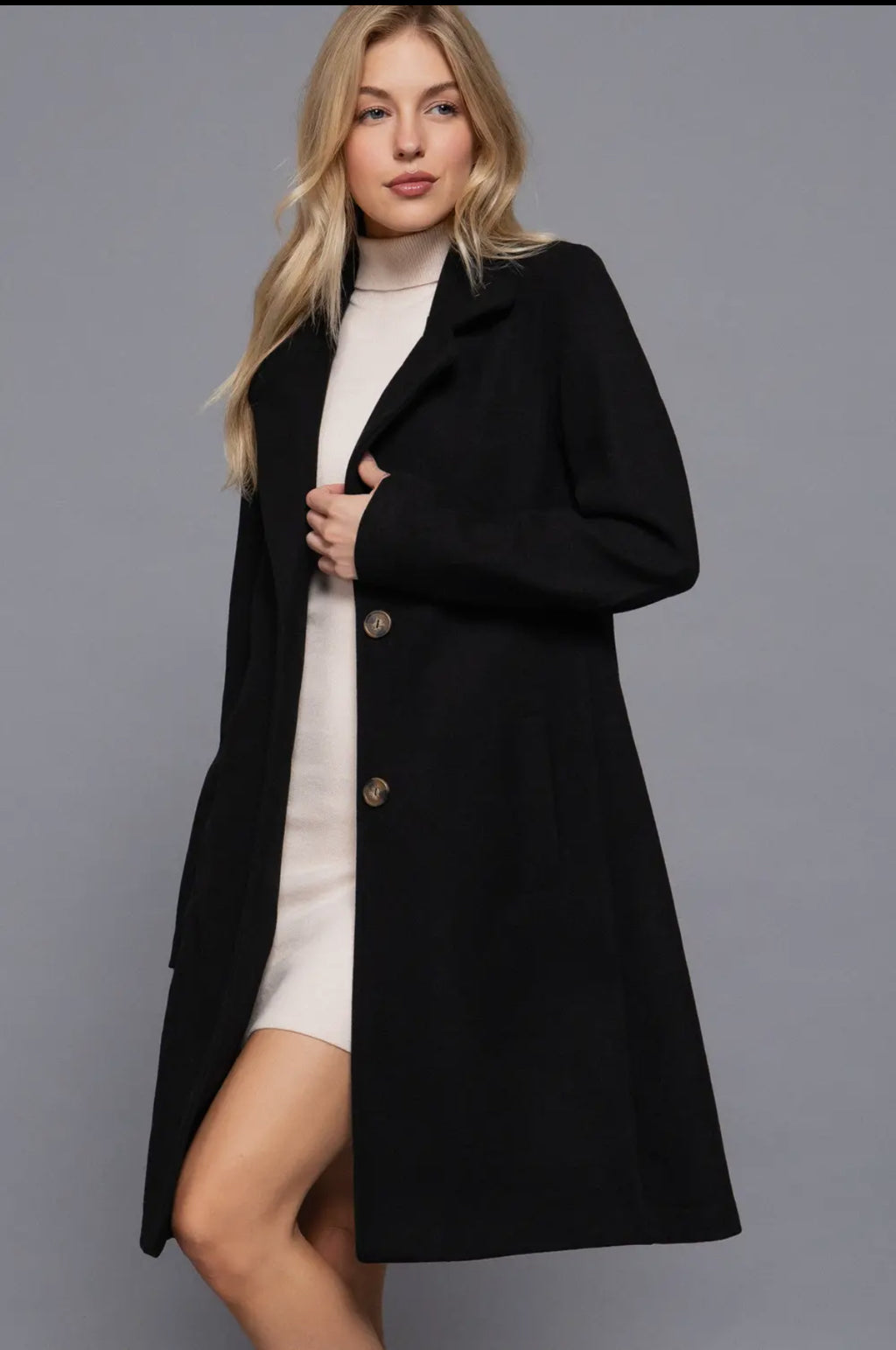 Black pea classic coat