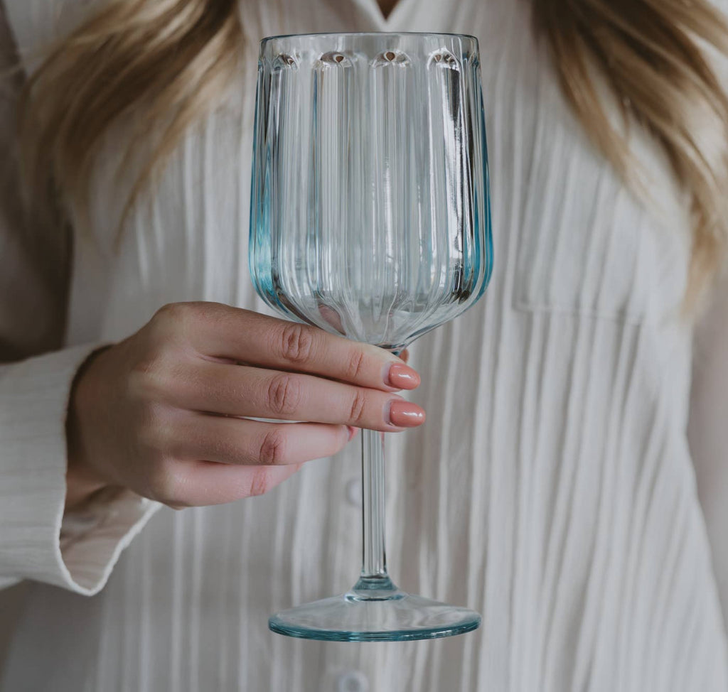 Blue Outdoor Wine Glass