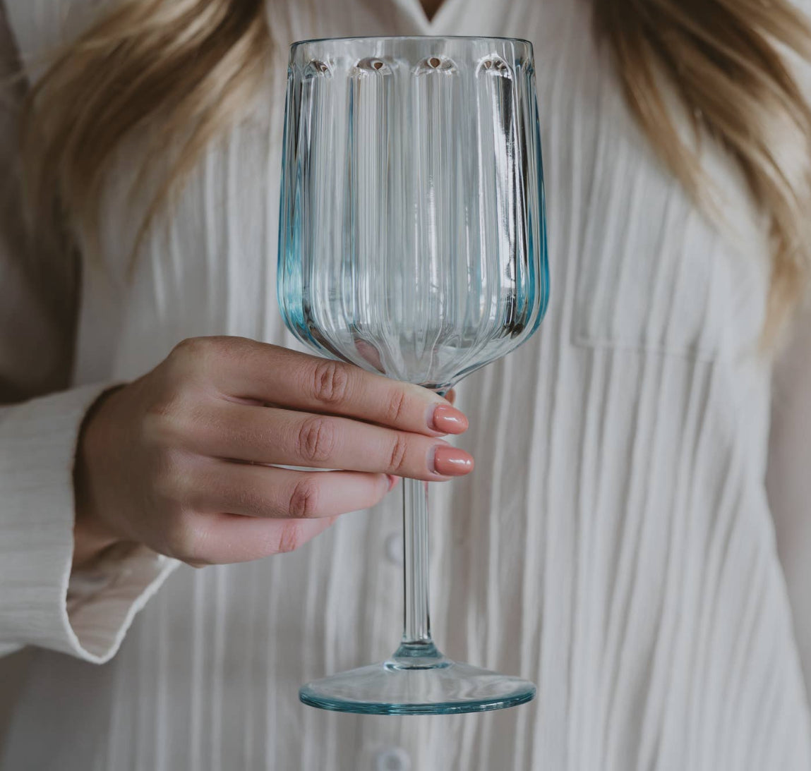 Blue Outdoor Wine Glass
