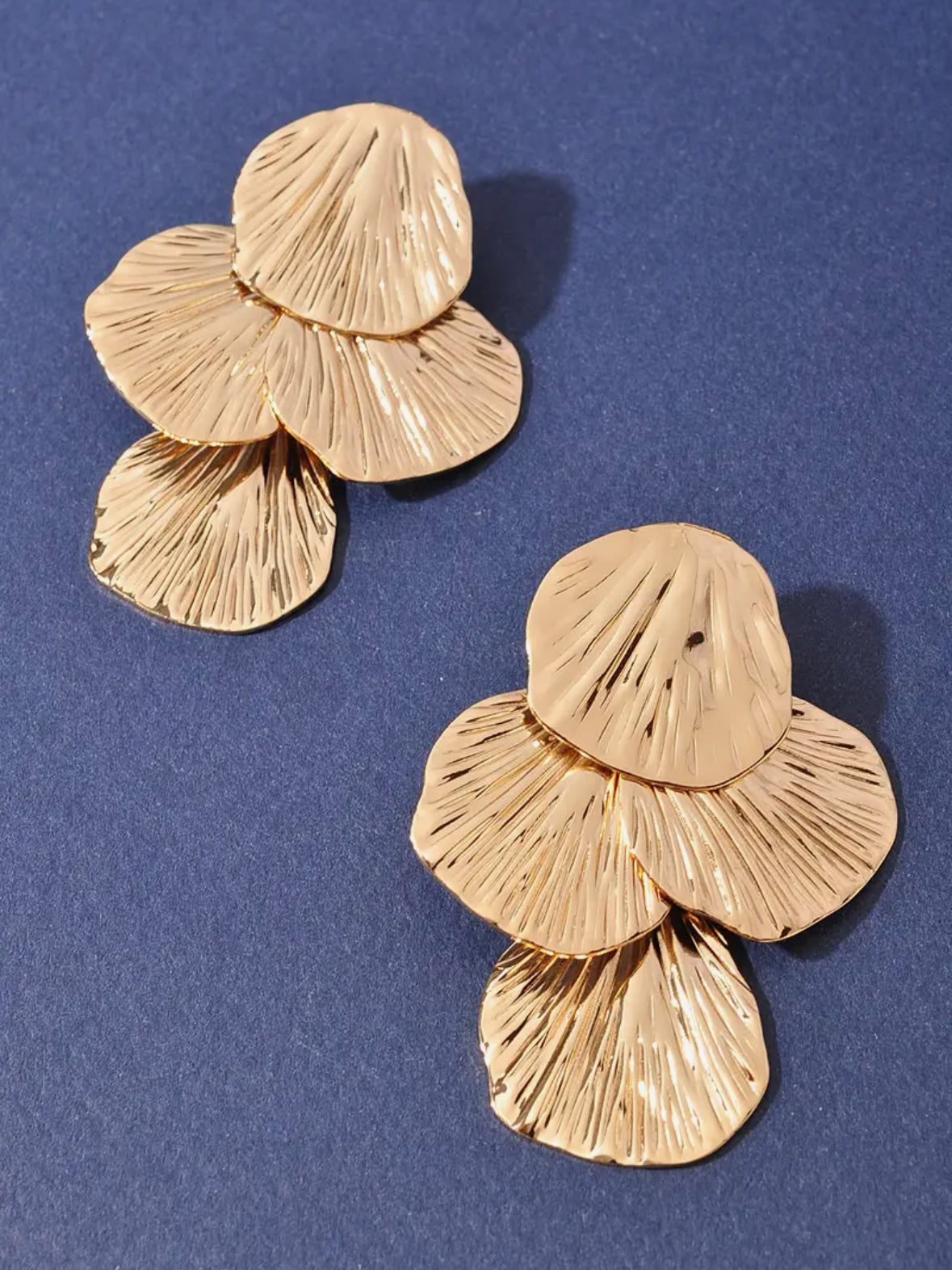Gold Shell Post Earrings
